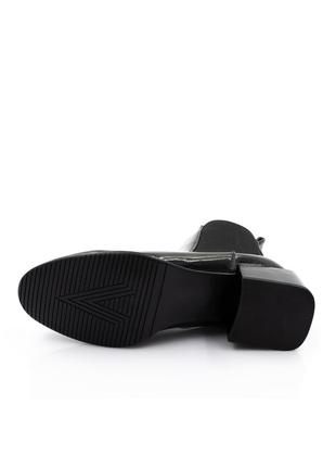 Чёрные лаковые челси ботинки ботильоны на каблуке демисезонные осенние весенние3 фото