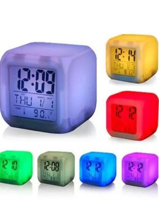 Годинник кубик світяться хамелеон з термометром