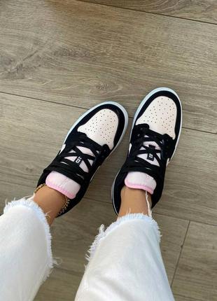 Кросівки air jordan 1 low black / pink кроссовки4 фото