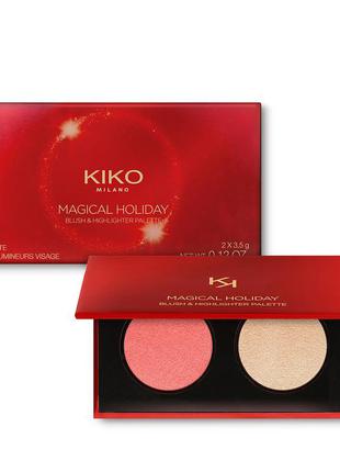 Палетка для обличчя kiko milano magical holiday blush and highlighter 02