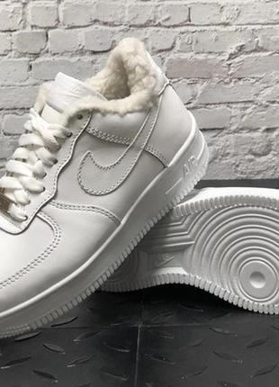 Кросівки nike air force white fur winter кроссовки2 фото