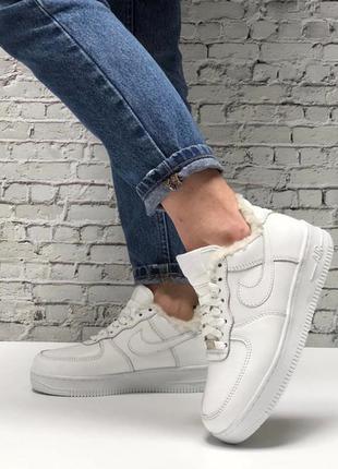 Кросівки nike air force white fur winter кроссовки