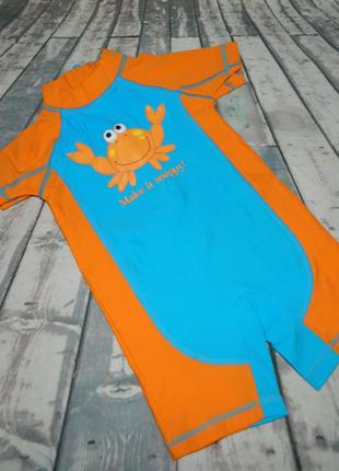 3-6 мес. костюм для плавания голубой с оранжевым краб next