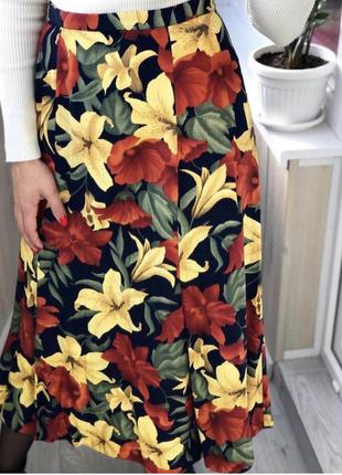 Красивая юбка миди с лилиями 1+1=38 фото