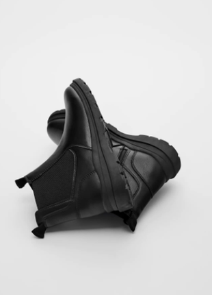 Стильные демисезонные ботинки ботинки-челси для девочки от zara (испания2 фото