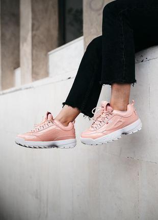 Кроссовки fila disruptor 2 pink white2 фото