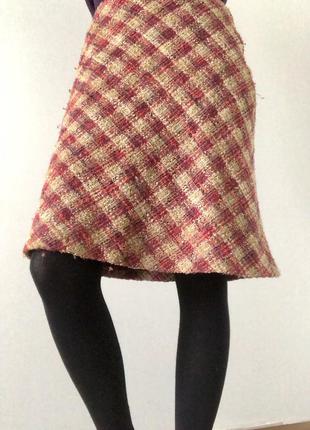 Красная шерстяная твидовая юбка ретро в стиле шанель alba conde