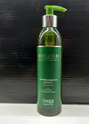 Шампунь "чинник зростання" з маслом чайного дерева emmebi italia bionatural mineral treatment growth factor shampoo 250ml