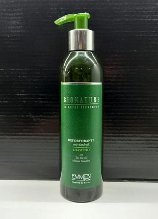 Шампунь проти лупи з маслом чайного дерева emmebi italia bionatural mineral treatment anti-dandruff shampoo 250ml