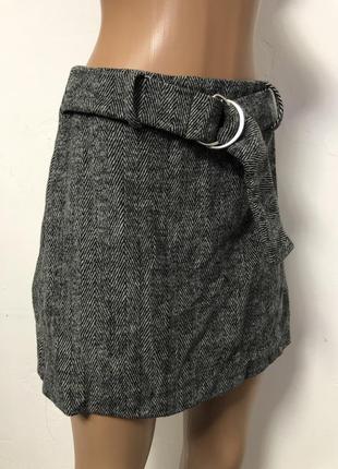 Женская плотная демисезонная вязанная /шерстяная юбка  primark5 фото