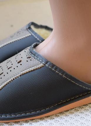 Шкіряні тапочки тапки польща р. 42 27 см