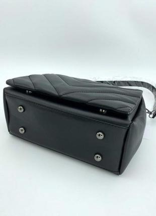 Жіноча сумка перешита (чорна). женская сумка стеганая.6 фото