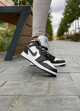 Nike air jordan чёрно-белые на меху зимние кроссовки найк джордан7 фото