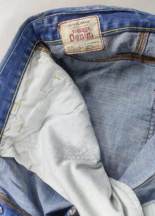 Джинси сині, терті, щільні, на гудзиках vintage denim4 фото