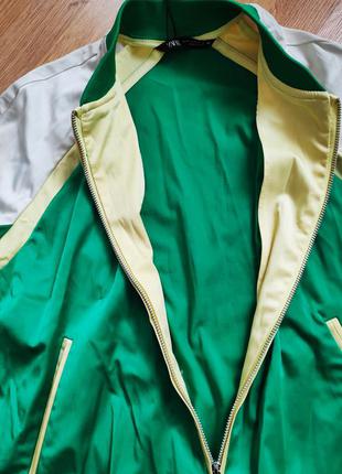 Бомбер zara зелений куртка атласний кофта вітровка зара м 38 287 фото