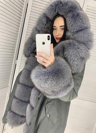 Распродажа!длинные парки куртки с мехом песца