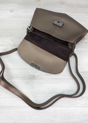 Бронзова сумка на пояс клатч на пояс бронзова поясна сумка кросбоді сумка через плече4 фото
