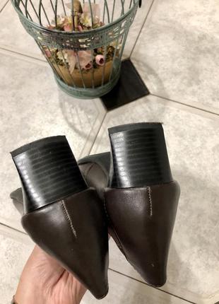 Новые кожаные туфли на среднем каблуке 🍁7 фото