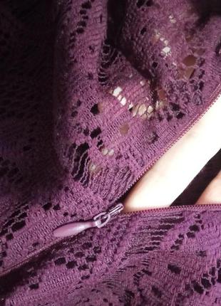 Фиолетовое кружевное платье7 фото