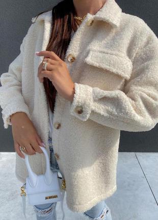 Трендова шубка з овчини букле 5 кольорів