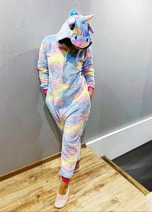 Пижама цельная кигуруми детская единорог светящийся4 фото