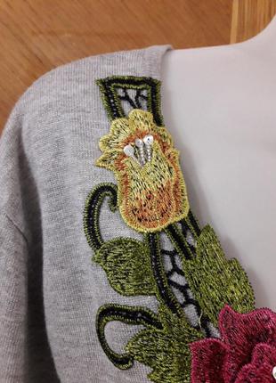 Брендовая  вискозный нарядный свитер  р.16 от kaleidoscope  вышивка  бисер  пайетки стразики7 фото