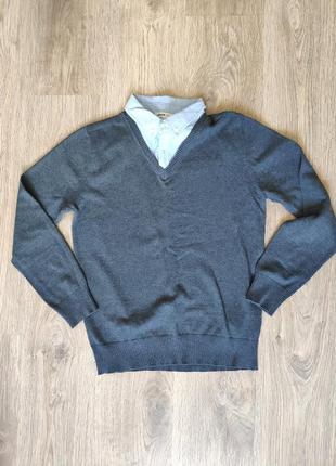 Свитер, джемпер пуловер обманка мужской livex2 фото