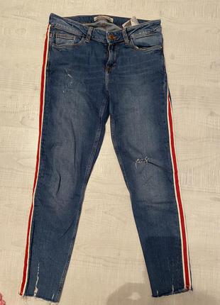 Джинсы с лампасами zara