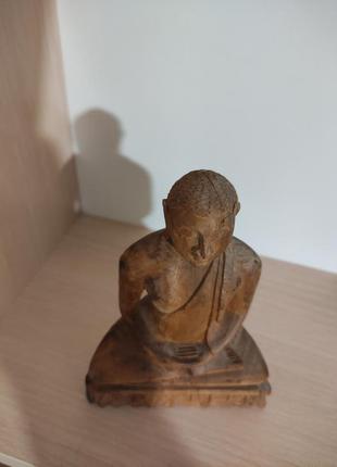 Старинная статуэтка будда ручная работа с дуба из тибета5 фото
