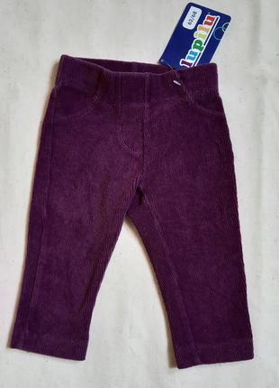 Фиолетовые вельветовые штанишки lupilu германия  на 3-6 месяцев (62-68см)1 фото