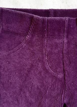Фиолетовые вельветовые штанишки lupilu германия  на 3-6 месяцев (62-68см)2 фото