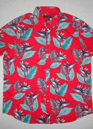 Рубашка  гавайская primark cotton гавайка красная (xl)1 фото