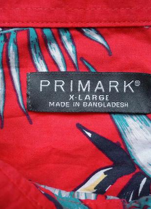 Сорочка гавайська primark cotton гавайка червона (xl)4 фото