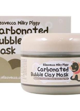 Очищающая пузырьковая маска для лица elizavecca milky piggy carbonated bubble clay mask2 фото