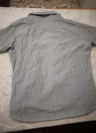 Рубашка унисекс, серая блуза в полоску на кнопках, кофта фирмы sports8 фото