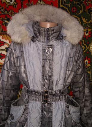 Гарне зимове пальто пуховик для дівчинки, довга куртка2 фото