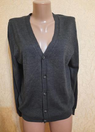 Базовый кардиган кофта с шерстью мериноса