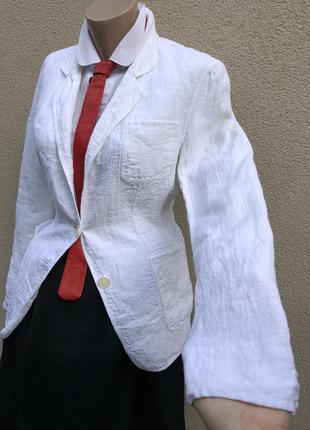 Белый,лён жакет,пиджак,блейзер,кэжуал,премиум бренд,michael kors4 фото