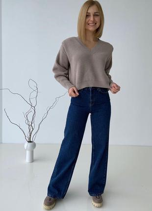 Джинси палаццо, кльош, труби, синій denim3 фото