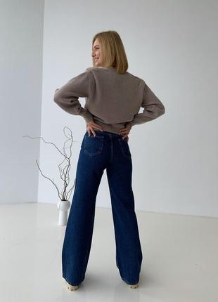 Джинси палаццо, кльош, труби, синій denim8 фото
