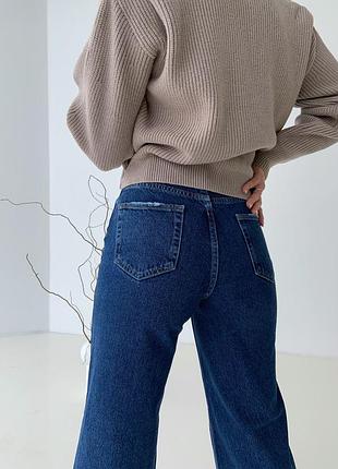 Джинси палаццо, кльош, труби, синій denim5 фото