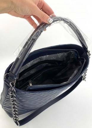 Женская сумка стеганая. жіноча сумка перешита (темно синя).2 фото