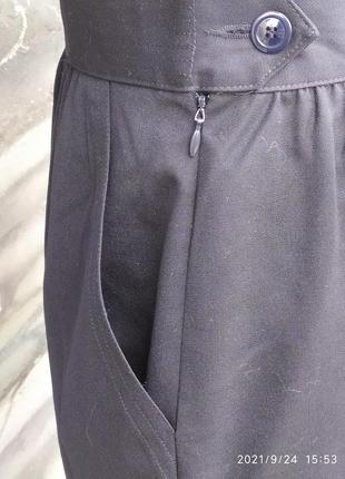Винтажная юбка 100%шерсть,темно/синяя,карандаш,офисная7 фото