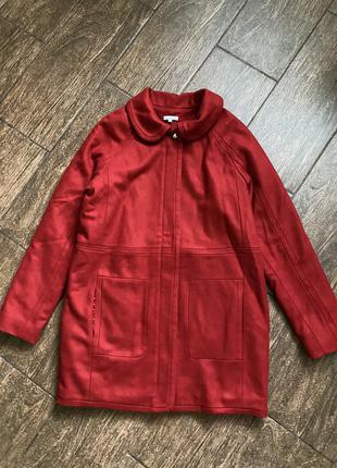 Красиве вовняне червоне пальтечко для дівчинки підлітка2 фото