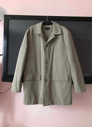 Фирменное пальто полупальто куртка мужское утеплённое бежево-оливковое4 фото