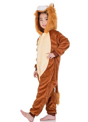 Пижама детская кигуруми плюшевый лев4 фото