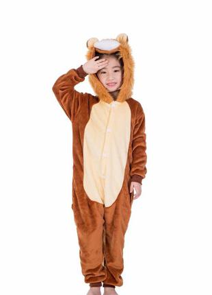 Пижама детская кигуруми плюшевый лев3 фото