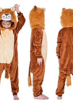 Пижама детская кигуруми плюшевый лев7 фото