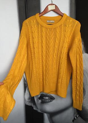Мягкий свитер pull&bear горчичный 2