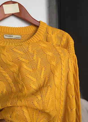 Мягкий свитер pull&bear горчичный 4